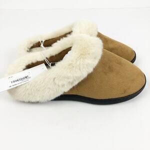 Nordstrom Rack Womens Holly Clog Slippers Large 9-10 Brown Faux Fur Slip-On NWT